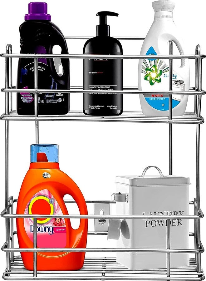 STANDIFY Shelf Stand Big Storage Wall Mounted Multipurpose Stainless Steel 2-Tier Detergent Storage Rack for Kitchen and Bathroom Pack of 1 - Image 5